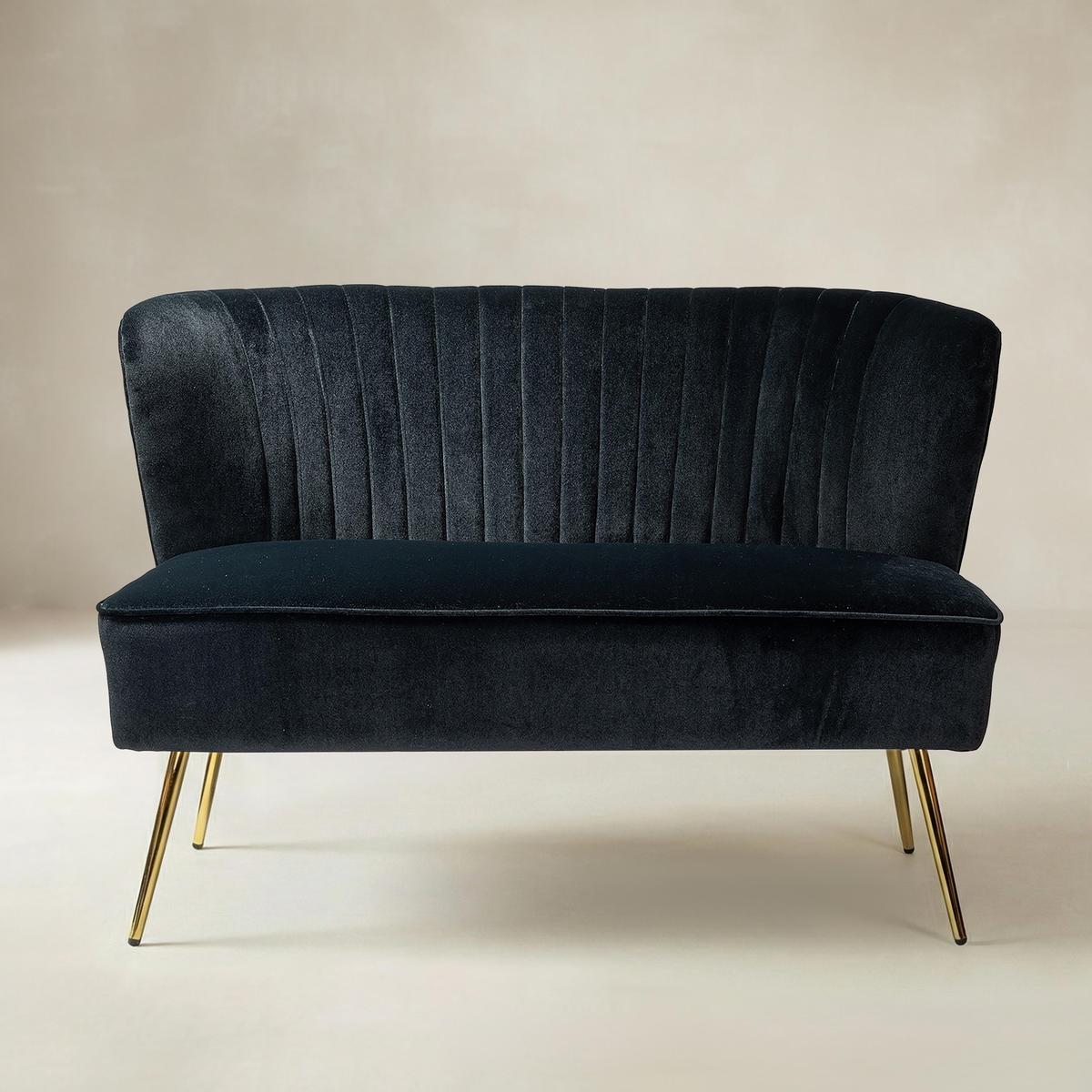 Velvet Mid-Century Modern Upholstered Loveseat