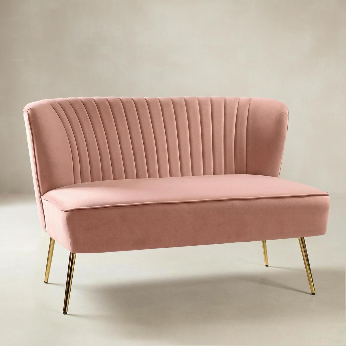 Bariana Velvet Mid-Century Modern Upholstered Loveseat