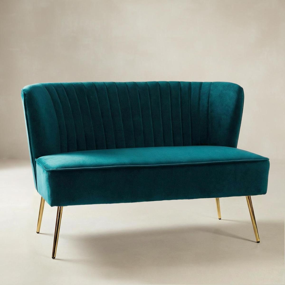 Bariana Velvet Mid-Century Modern Upholstered Loveseat