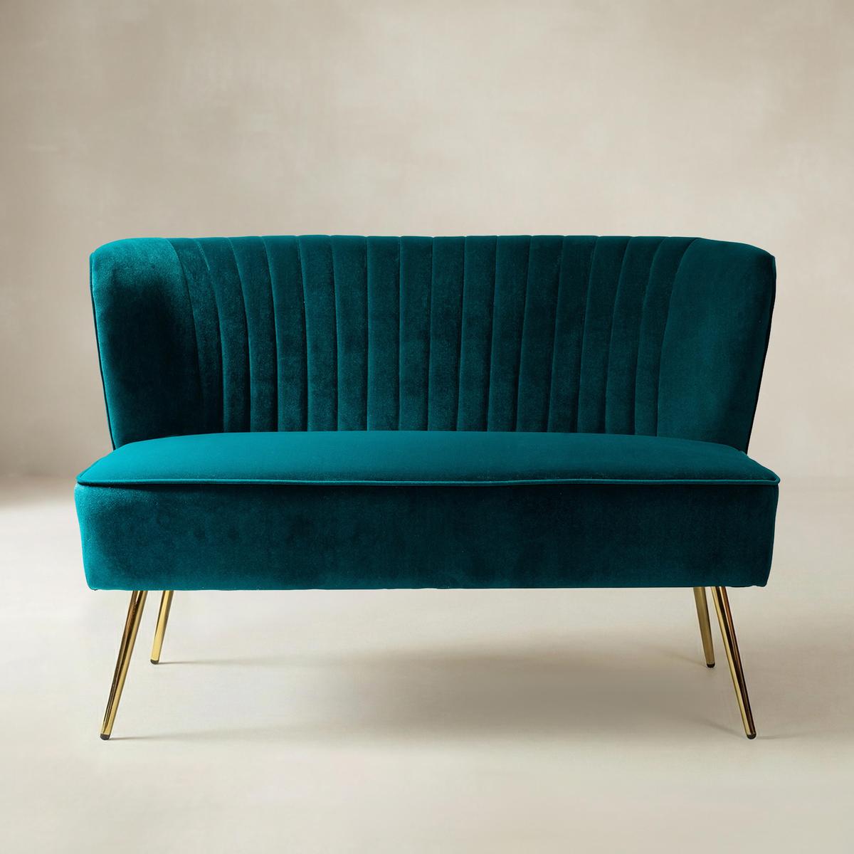 Bariana Velvet Mid-Century Modern Upholstered Loveseat