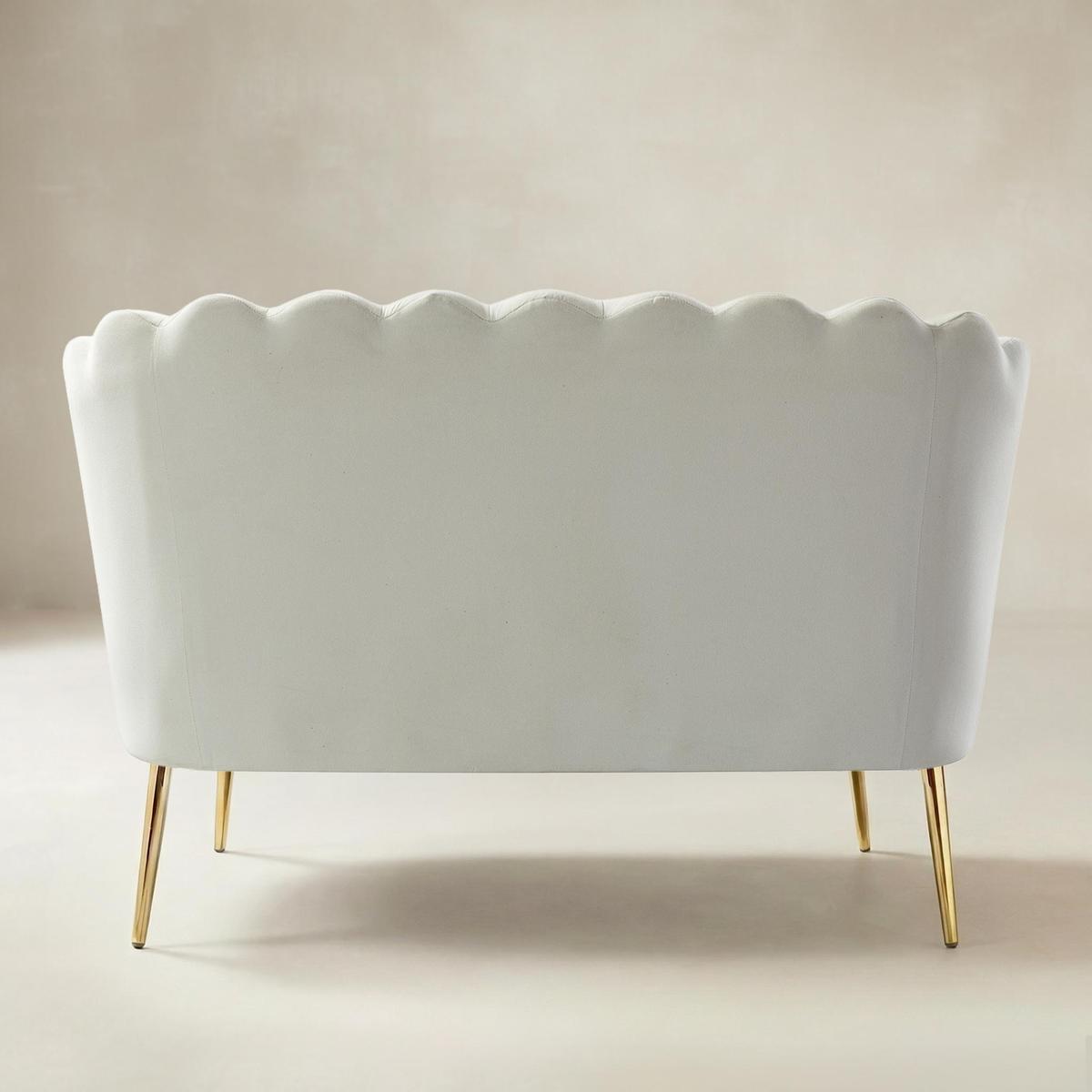 Ariel Scalloped Velvet Loveseat - HULALA HOME