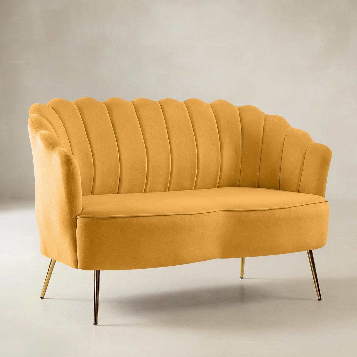 Ariel Velvet Bloom Loveseat - Modern Elegance with Floral Flair