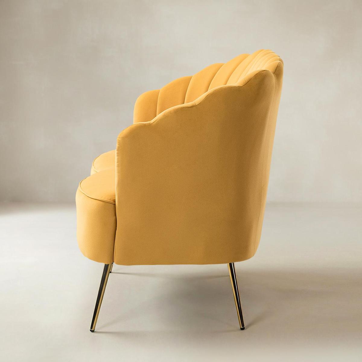 Ariel Velvet Bloom Loveseat - Modern Elegance with Floral Flair