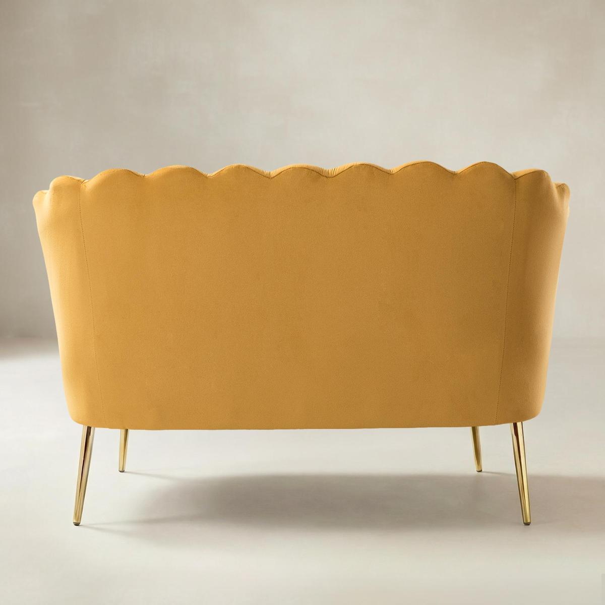 Ariel Velvet Bloom Loveseat - Modern Elegance with Floral Flair