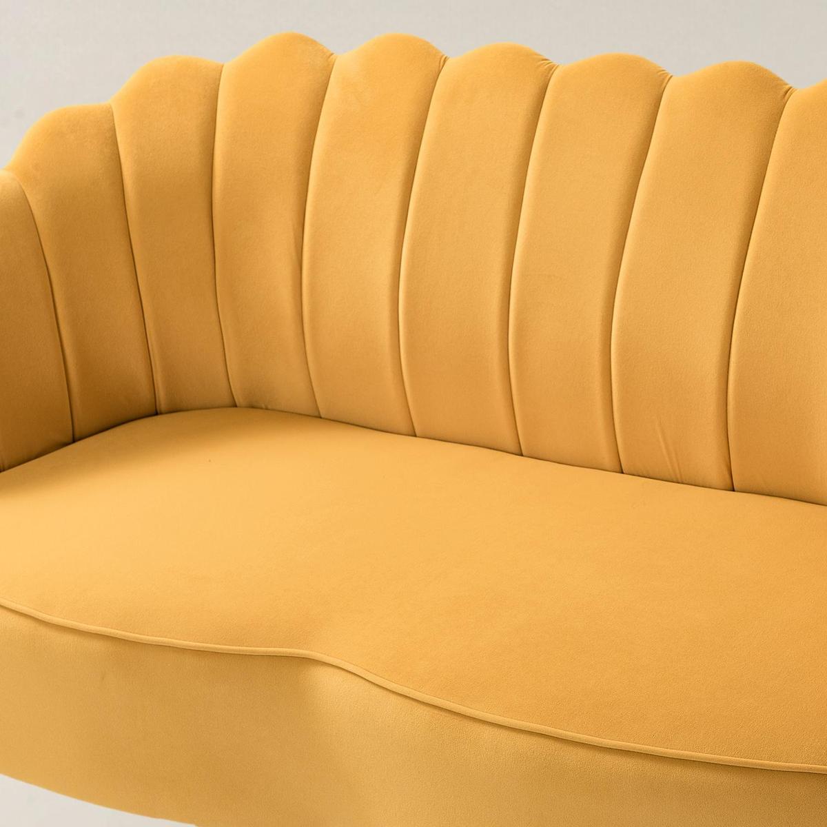 Ariel Velvet Bloom Loveseat - Modern Elegance with Floral Flair