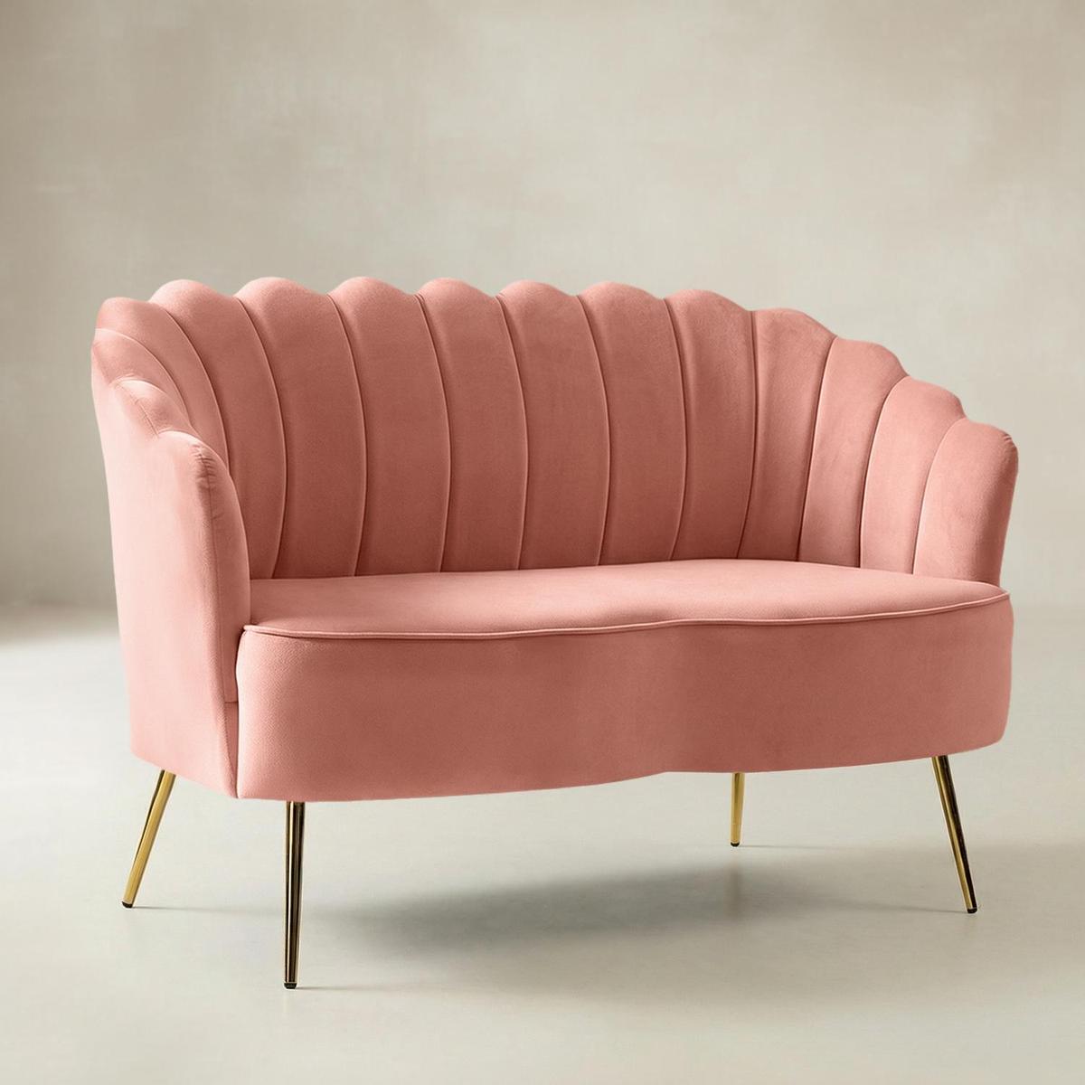 Ariel Velvet Bloom Loveseat - Modern Elegance with Floral Flair