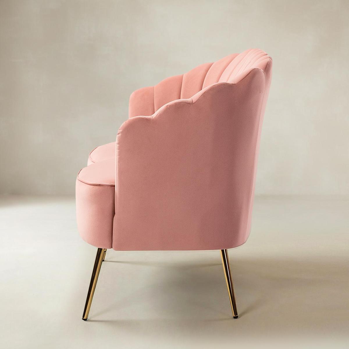 Ariel Velvet Bloom Loveseat - Modern Elegance with Floral Flair