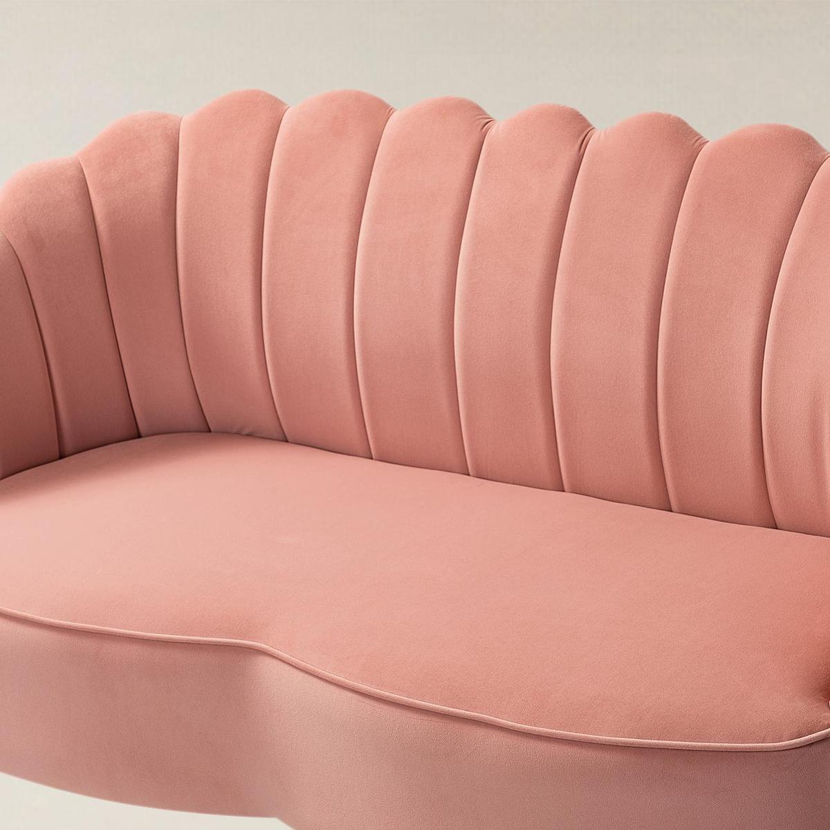 Ariel Velvet Bloom Loveseat - Modern Elegance with Floral Flair