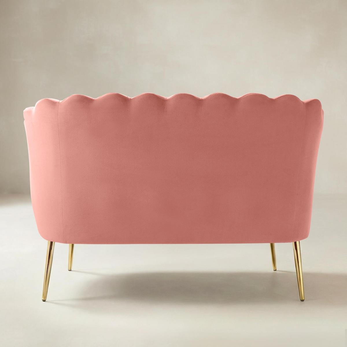 Ariel Velvet Bloom Loveseat - Modern Elegance with Floral Flair