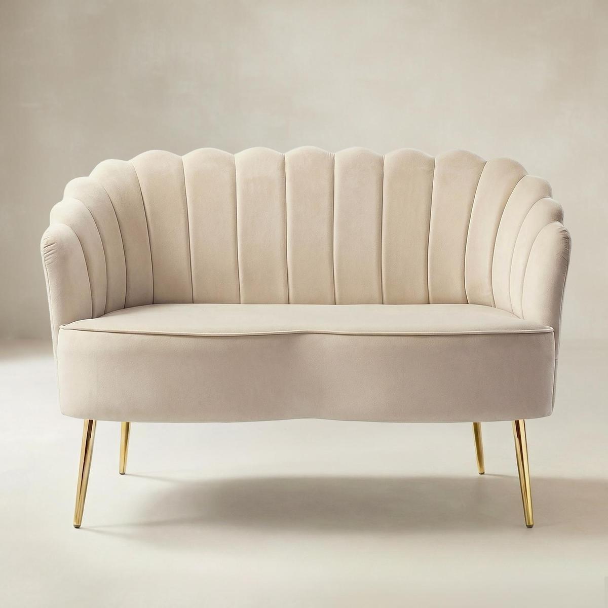 Ariel Velvet Bloom Loveseat - Modern Elegance with Floral Flair