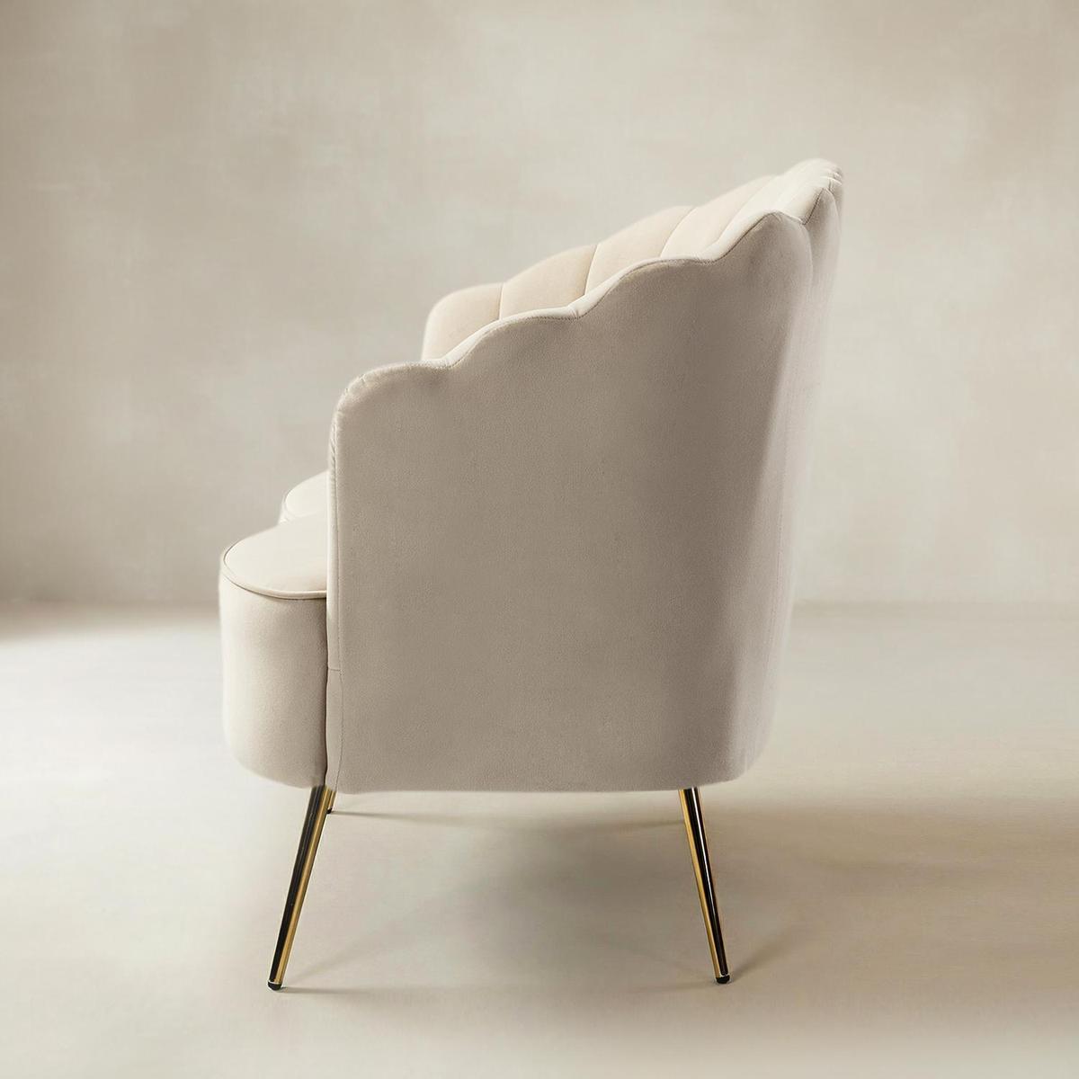 Ariel Velvet Bloom Loveseat - Modern Elegance with Floral Flair