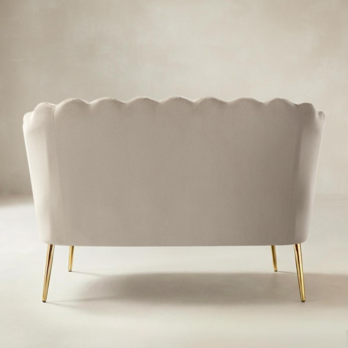 Ariel Velvet Bloom Loveseat - Modern Elegance with Floral Flair