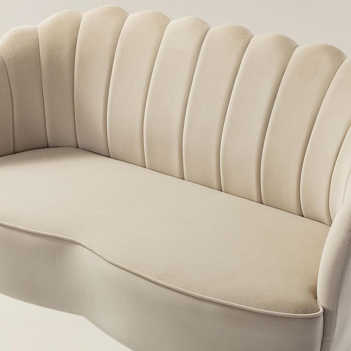 Ariel Velvet Bloom Loveseat - Modern Elegance with Floral Flair