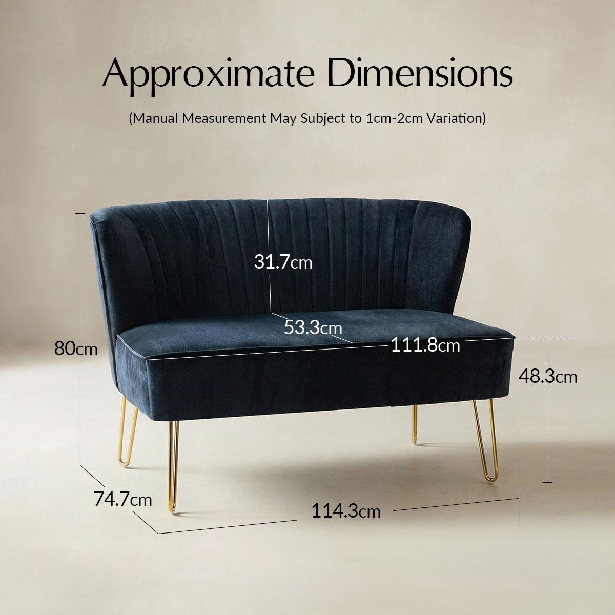 Ainhoa Velvet Loveseat with Hairpin Legs - HULALA HOME