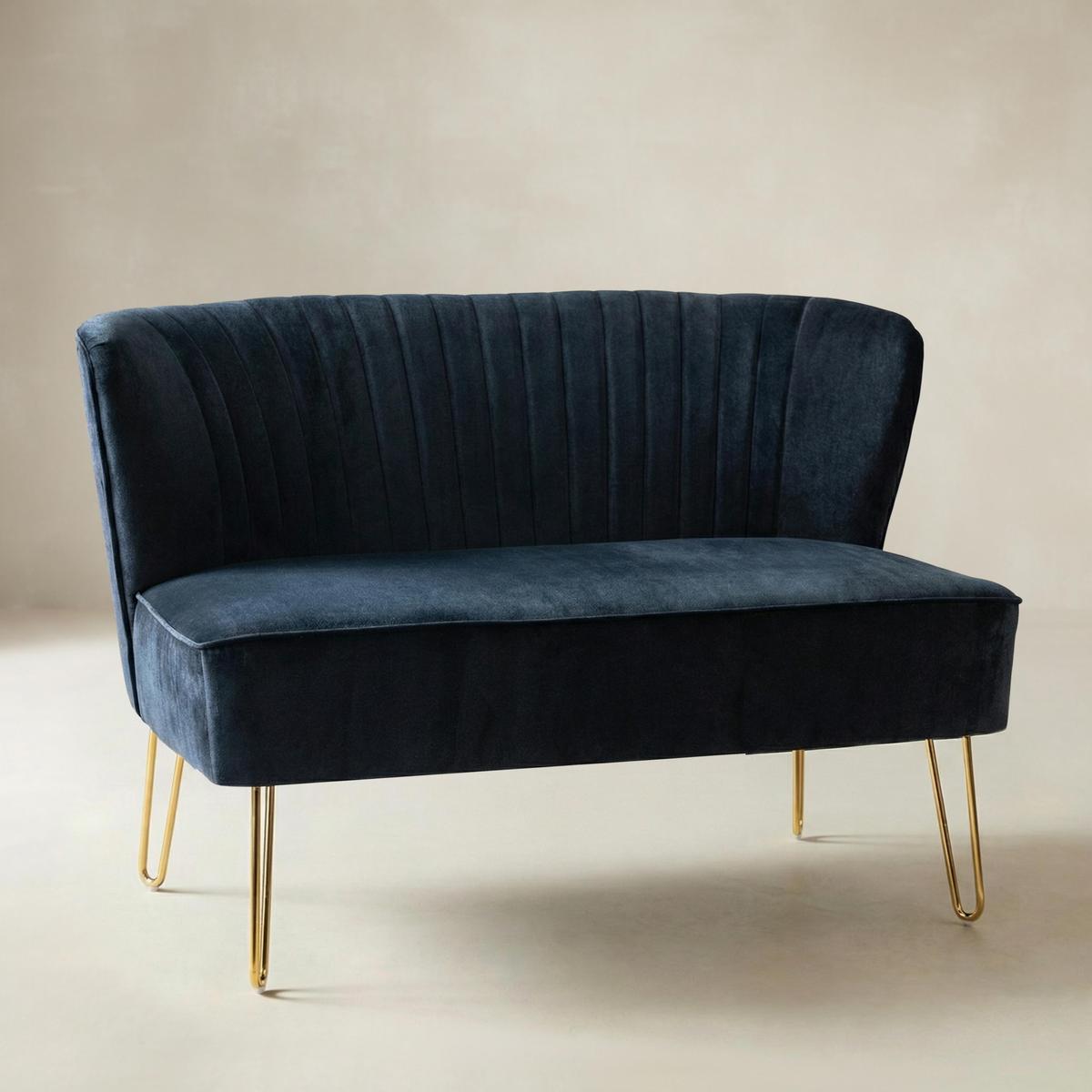 Ainhoa Velvet Loveseat with Hairpin Legs - HULALA HOME