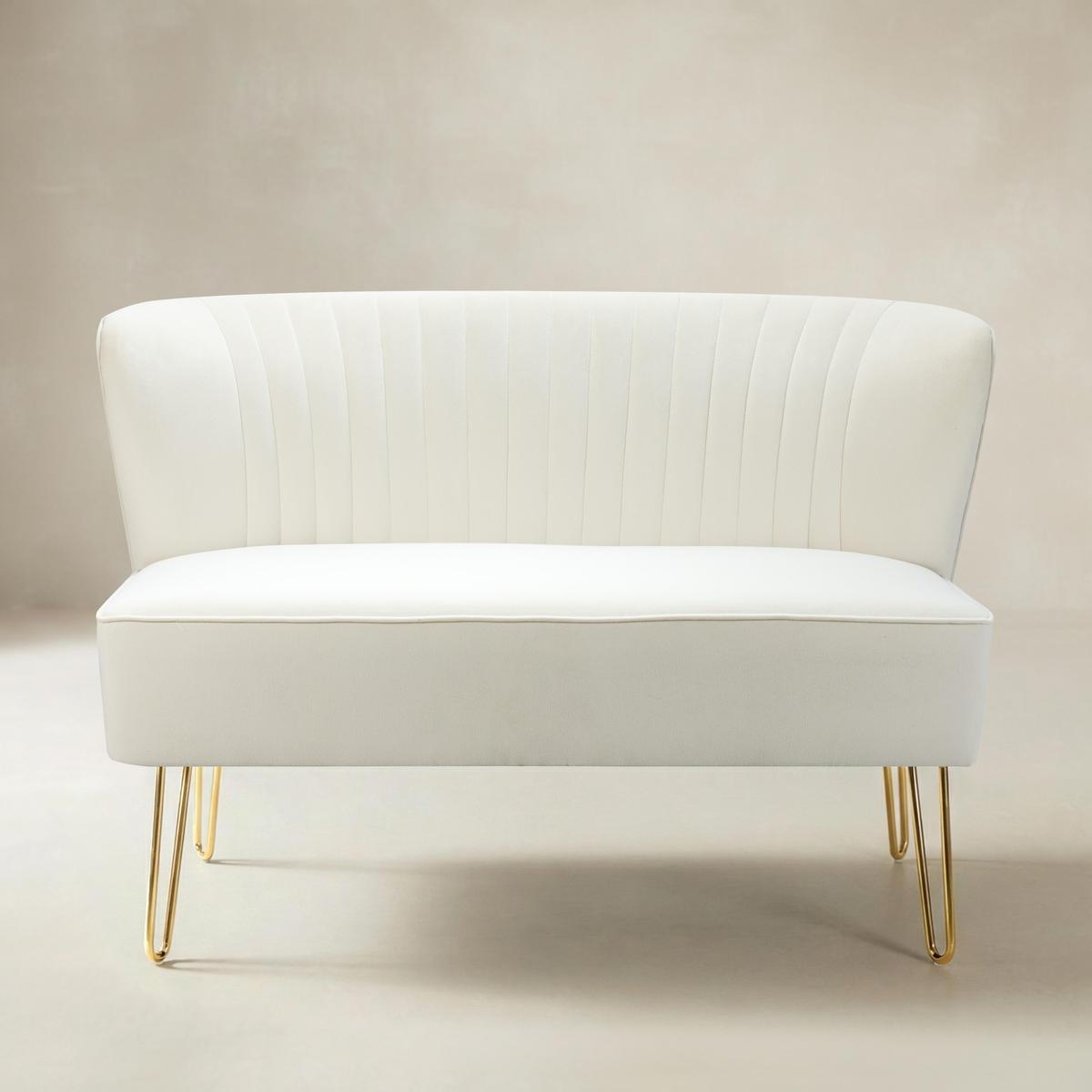 Ainhoa Velvet Mid-Century Modern Upholstered Loveseat with Hairpin Legs