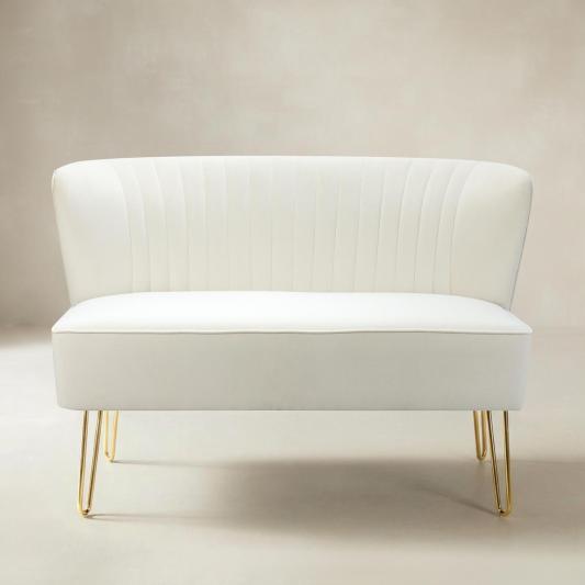 Ainhoa Velvet Mid-Century Modern Upholstered Loveseat with Hairpin Legs