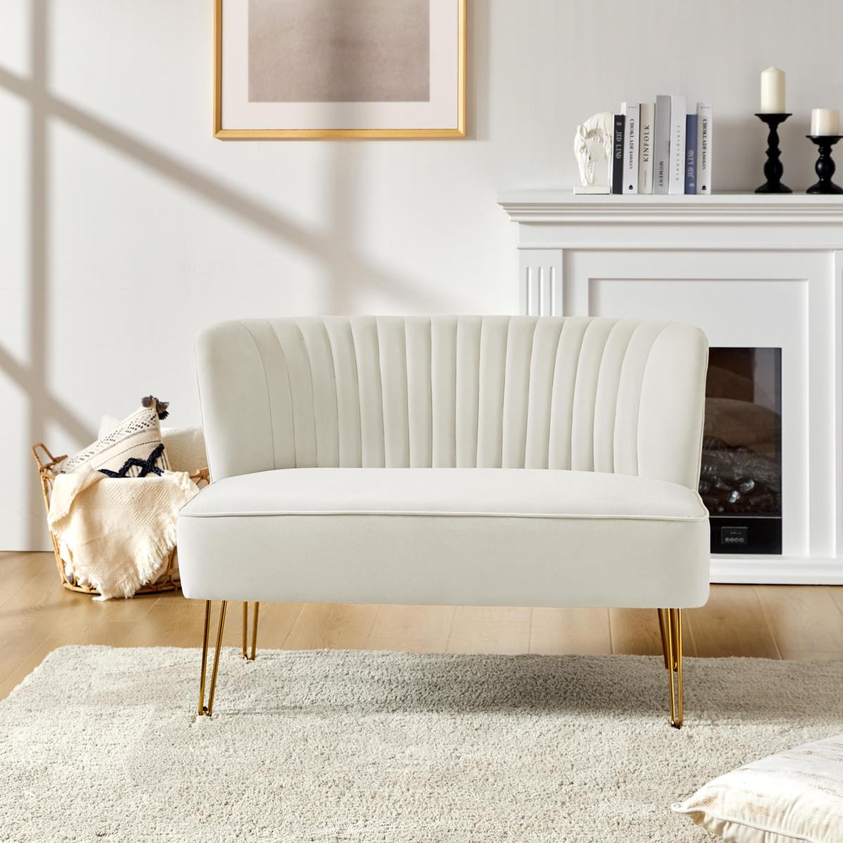 Ainhoa Velvet Loveseat with Hairpin Legs - HULALA HOME