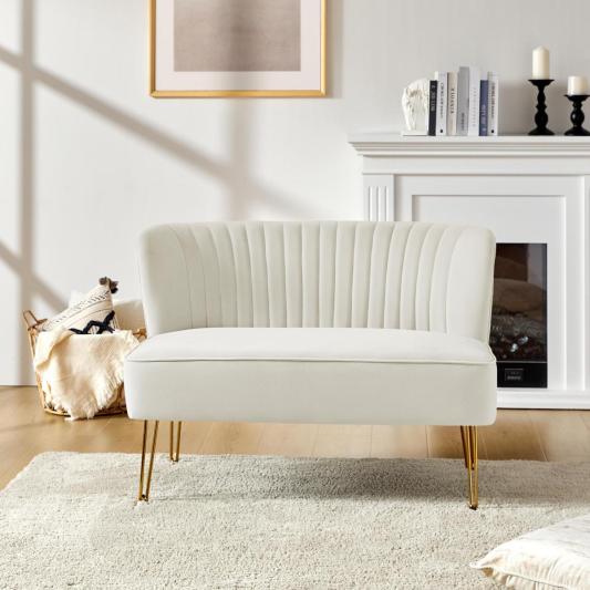 Ainhoa Velvet Loveseat with Hairpin Legs - HULALA HOME
