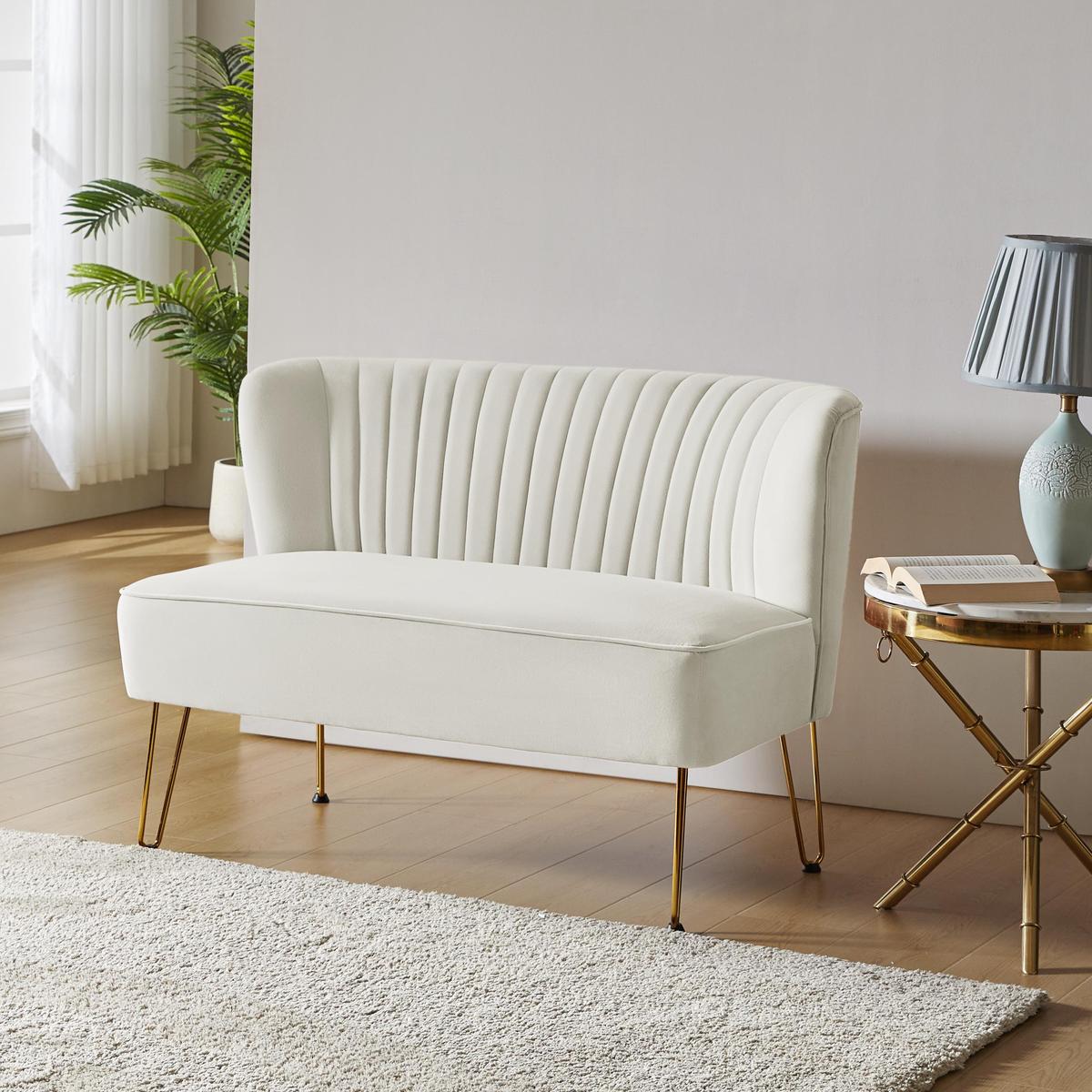 Ainhoa Velvet Loveseat with Hairpin Legs - HULALA HOME