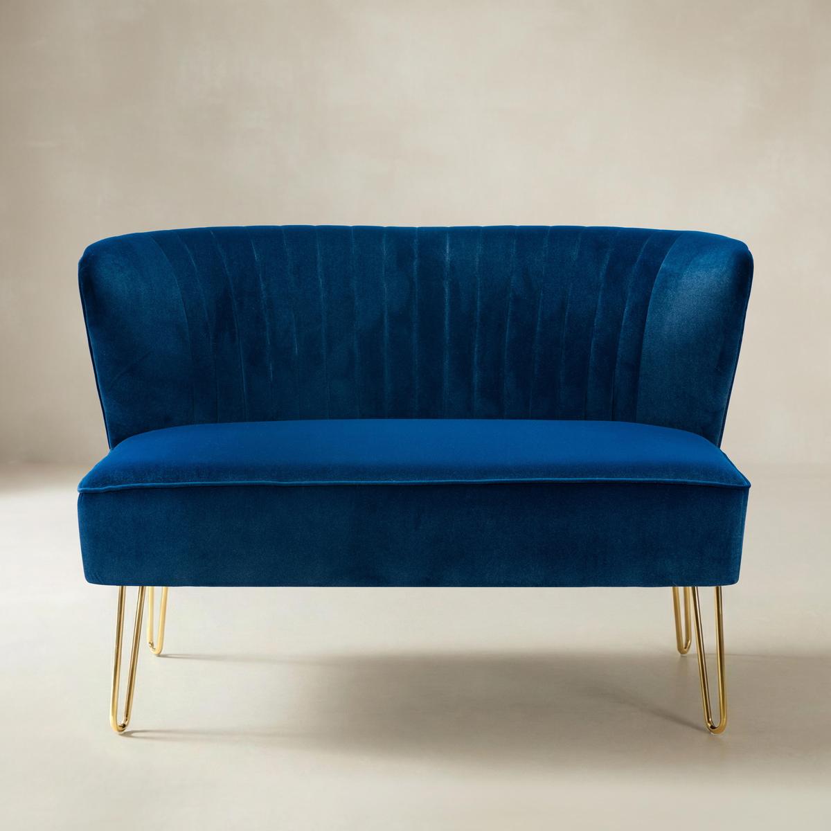 Ainhoa Velvet Loveseat with Hairpin Legs - HULALA HOME