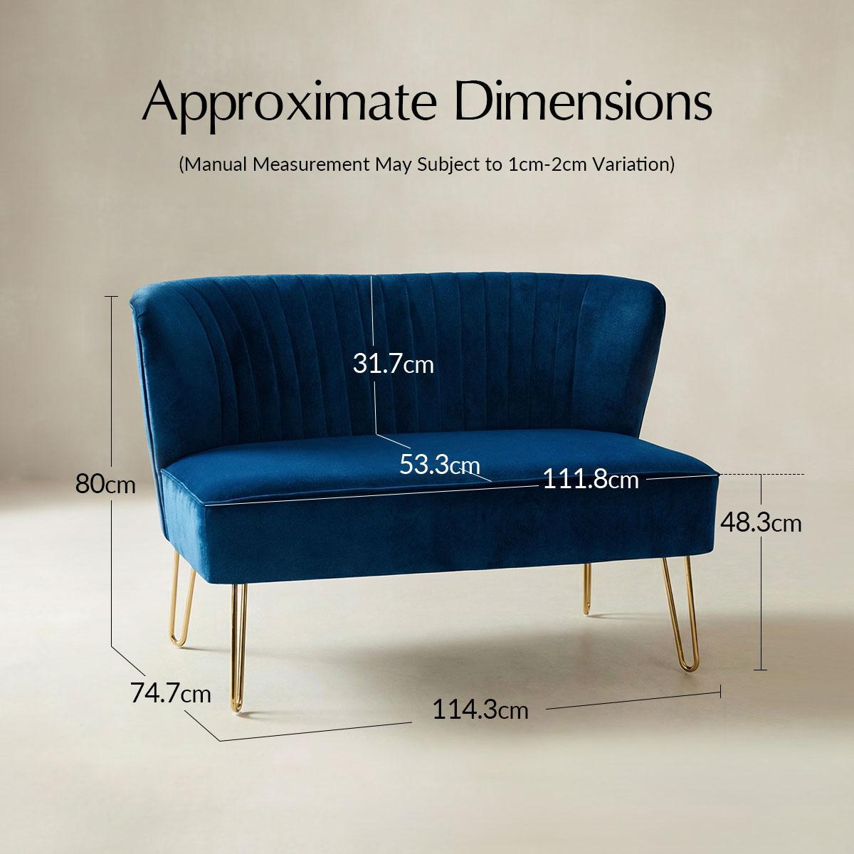 Ainhoa Velvet Loveseat with Hairpin Legs - HULALA HOME