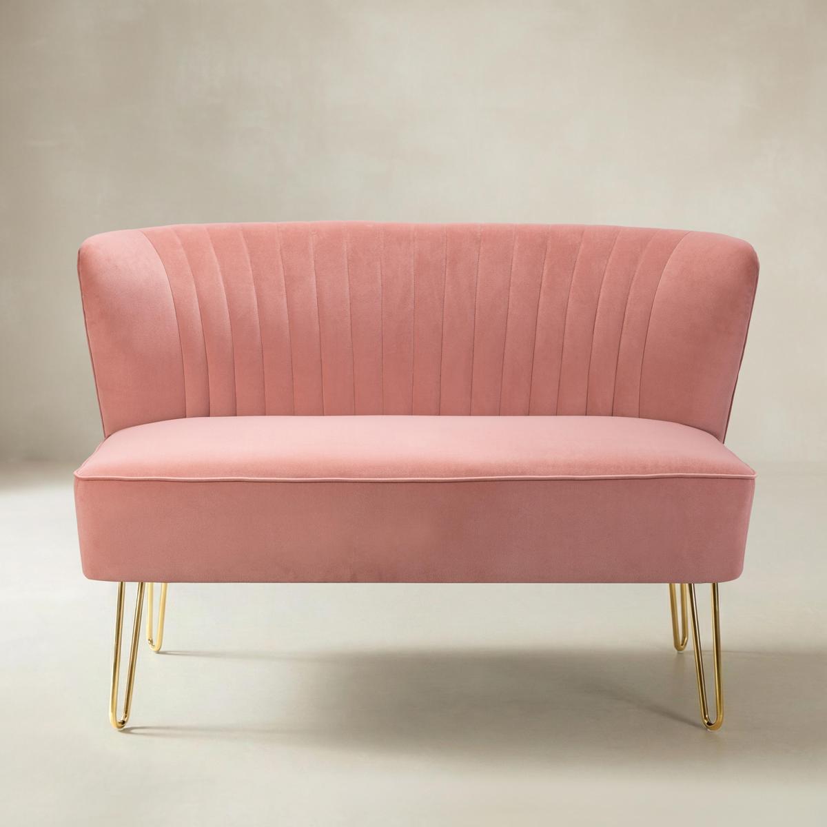Ainhoa Velvet Loveseat with Hairpin Legs - HULALA HOME