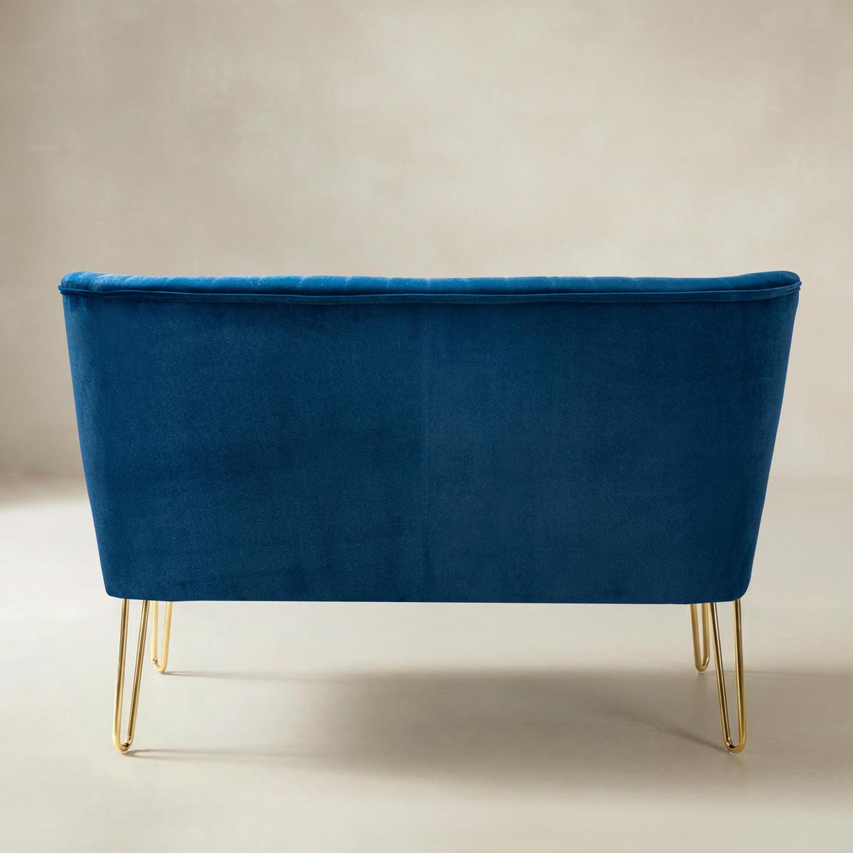 Ainhoa Velvet Mid-Century Modern Upholstered Loveseat with Hairpin Legs