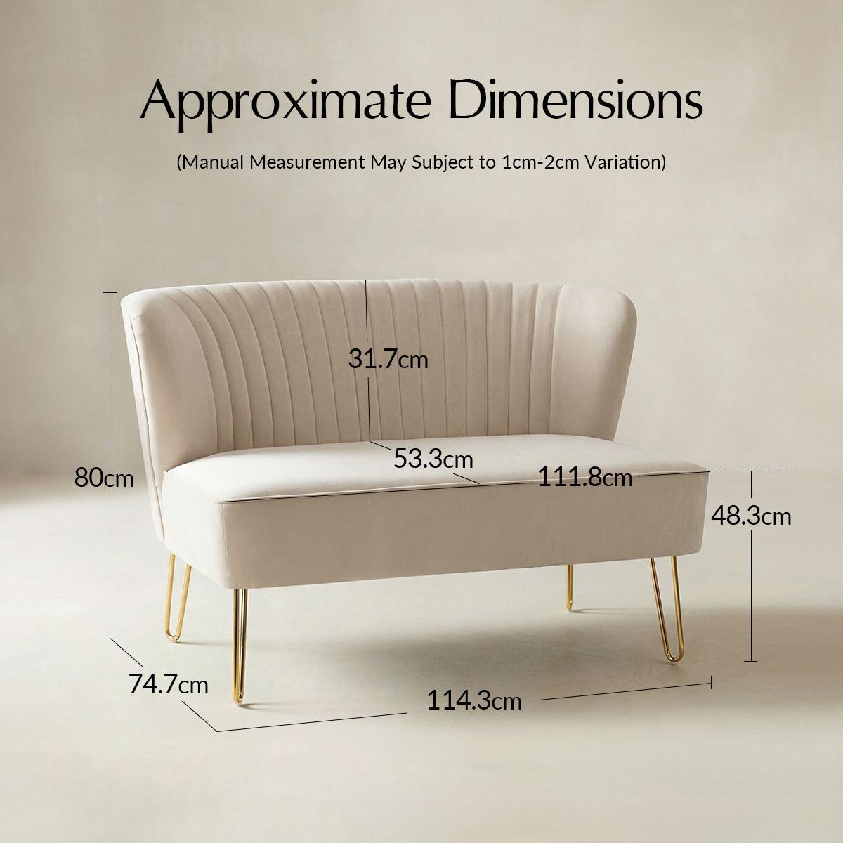 Ainhoa Velvet Mid-Century Modern Upholstered Loveseat with Hairpin Legs