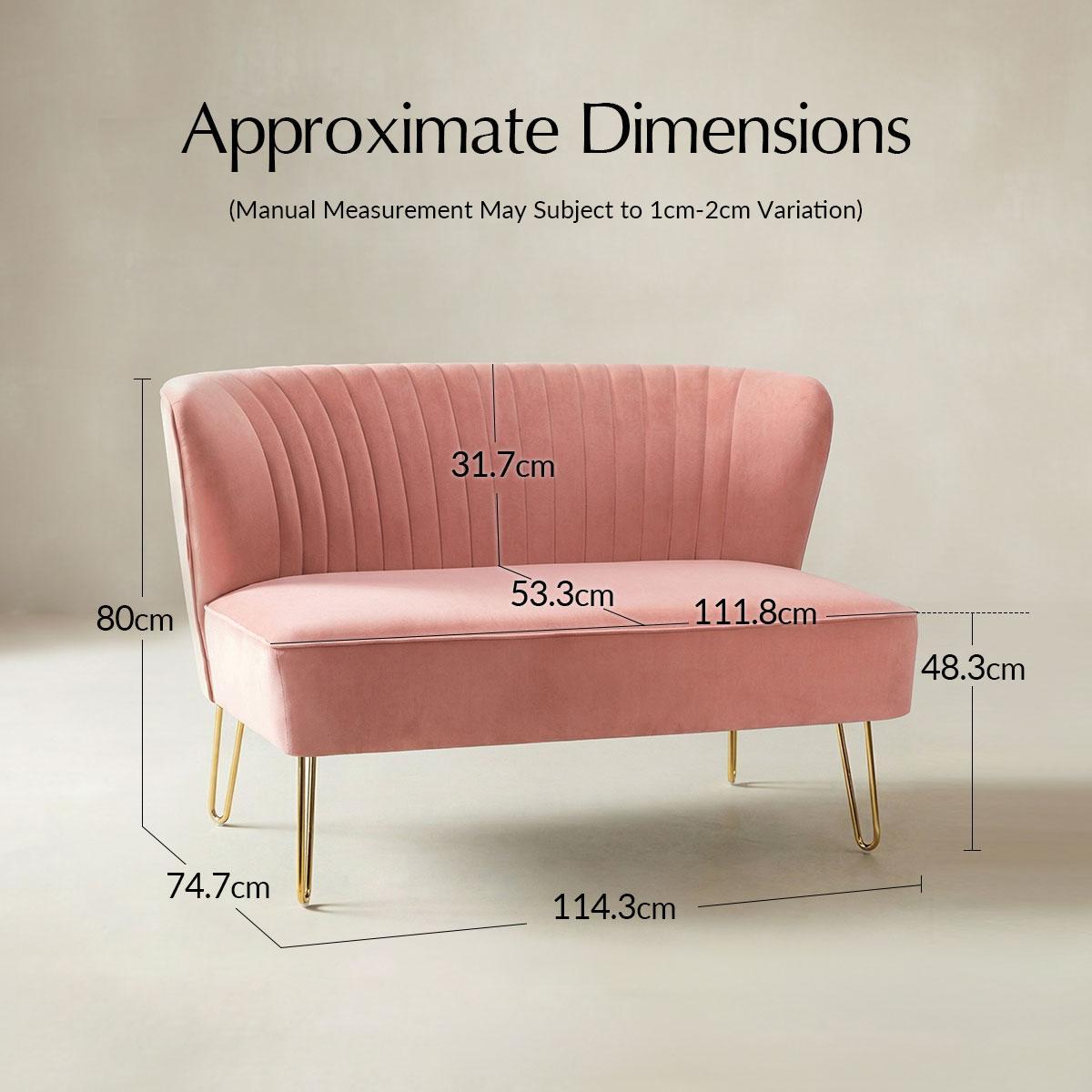 Ainhoa Velvet Mid-Century Modern Upholstered Loveseat with Hairpin Legs