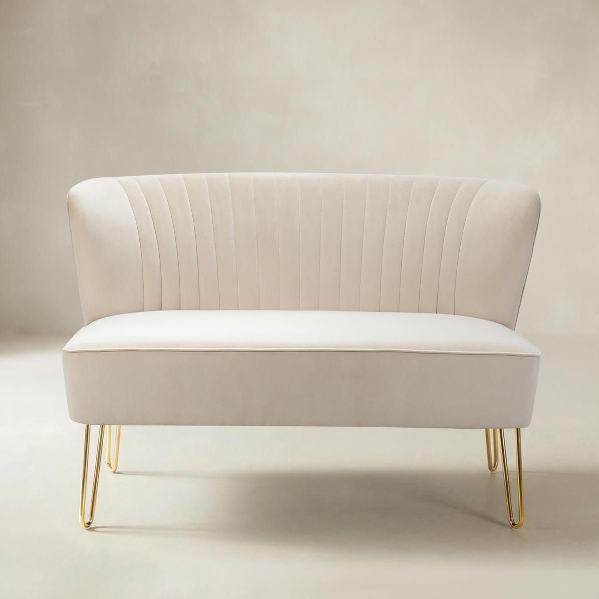 Ainhoa Velvet Mid-Century Modern Upholstered Loveseat with Hairpin Legs