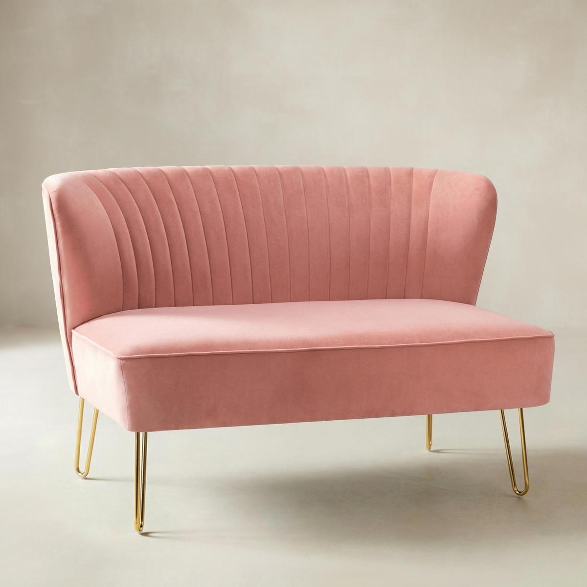 Ainhoa Velvet Mid-Century Modern Upholstered Loveseat with Hairpin Legs