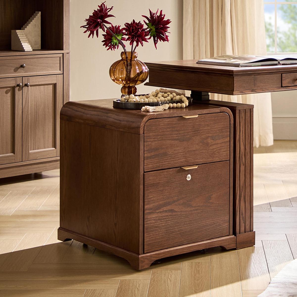 Baggio Modern 2-Drawer Filing Cabinet with Charging