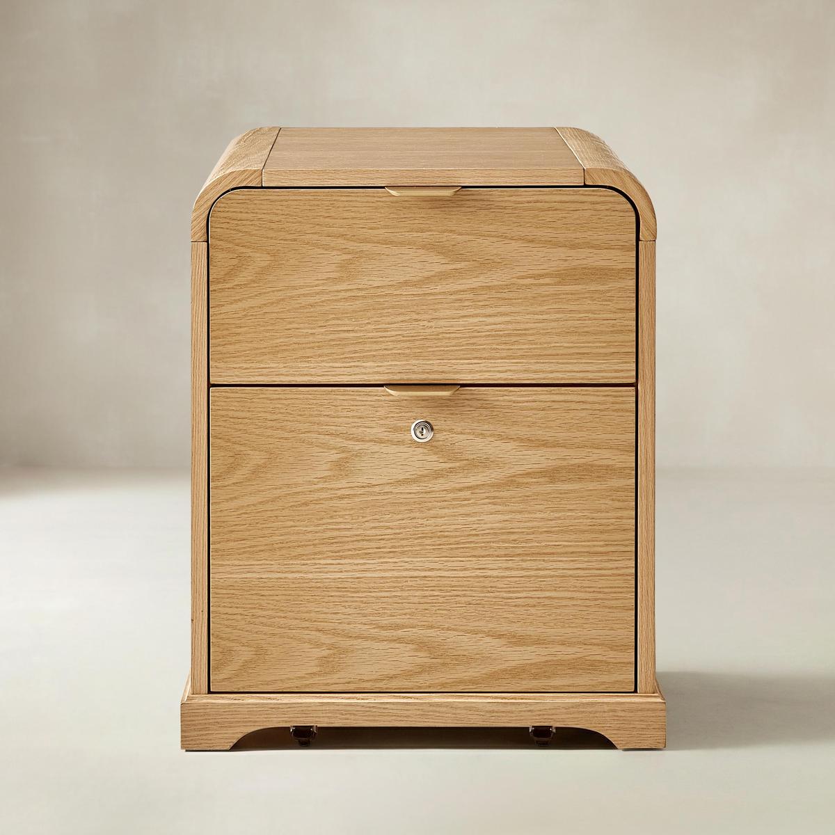 Baggio Modern 2-Drawer Filing Cabinet with Charging