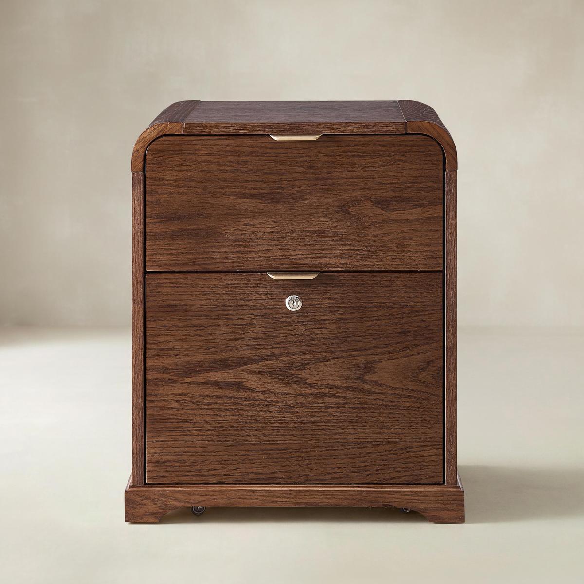 Baggio Modern 2-Drawer Filing Cabinet with Charging