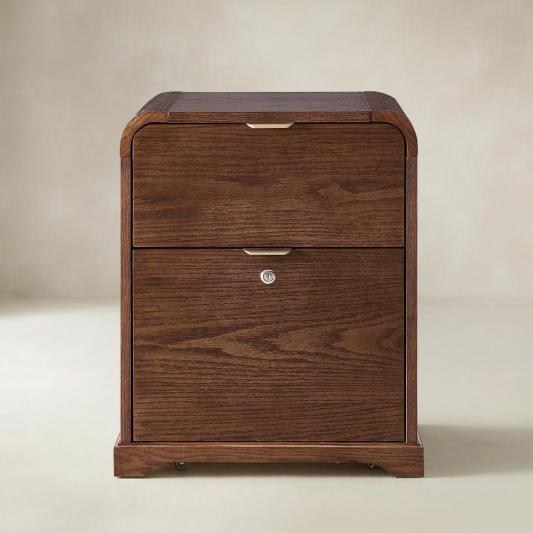 Baggio Modern 2-Drawer Filing Cabinet with Charging