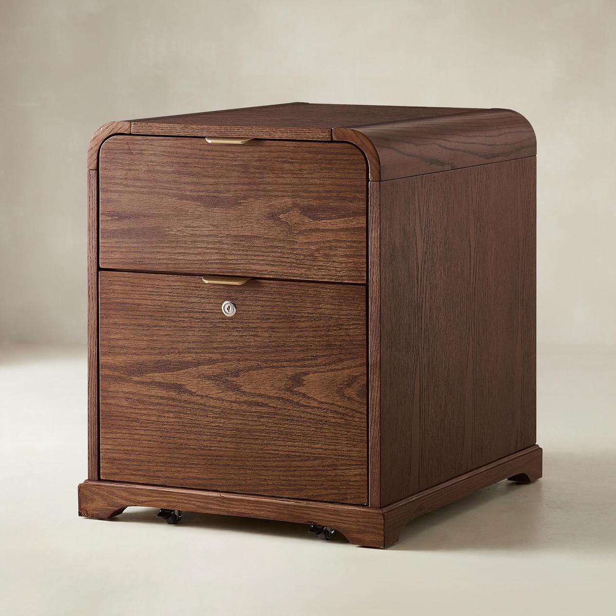 Baggio Modern 2-Drawer Filing Cabinet with Charging