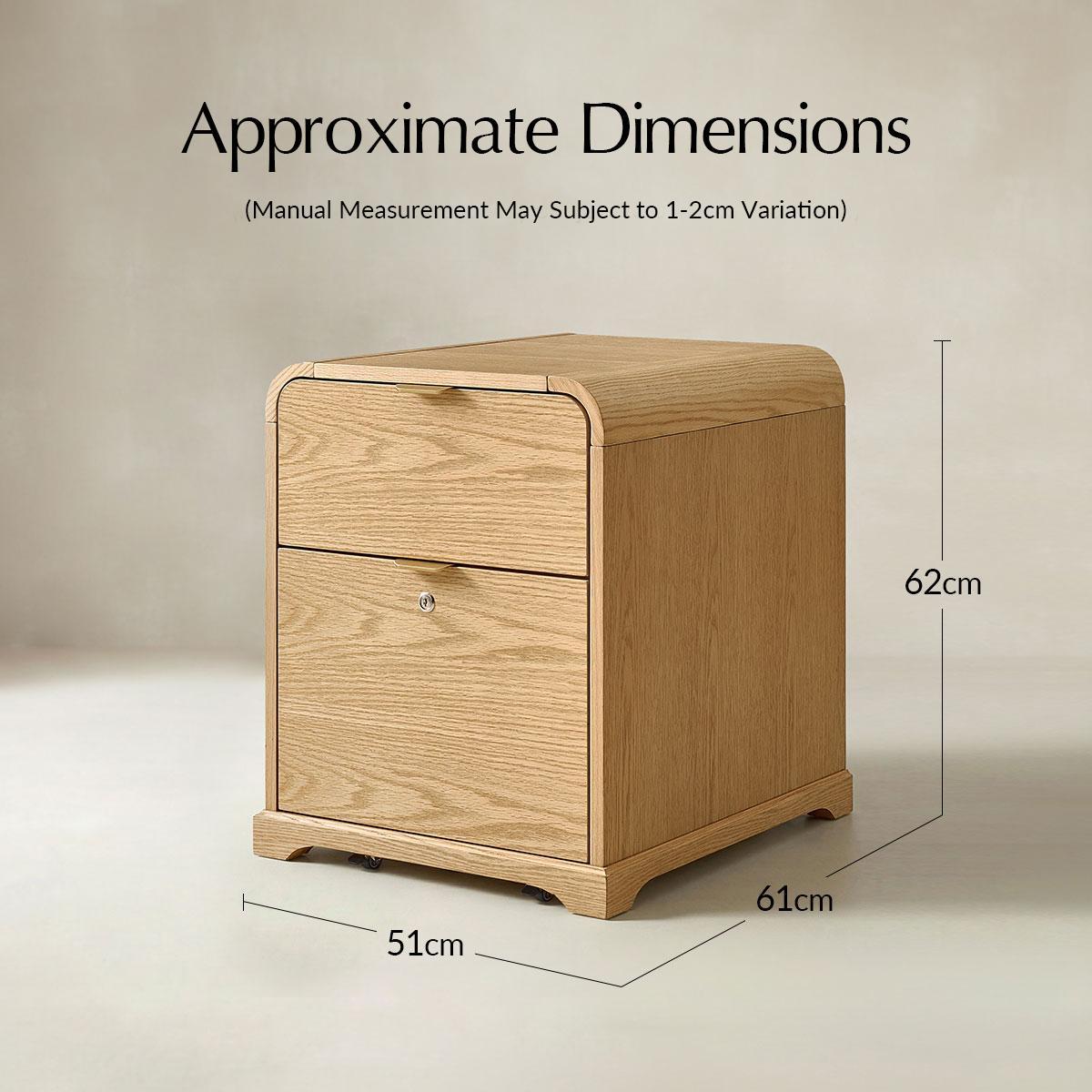 Baggio Modern 2-Drawer Filing Cabinet with Charging