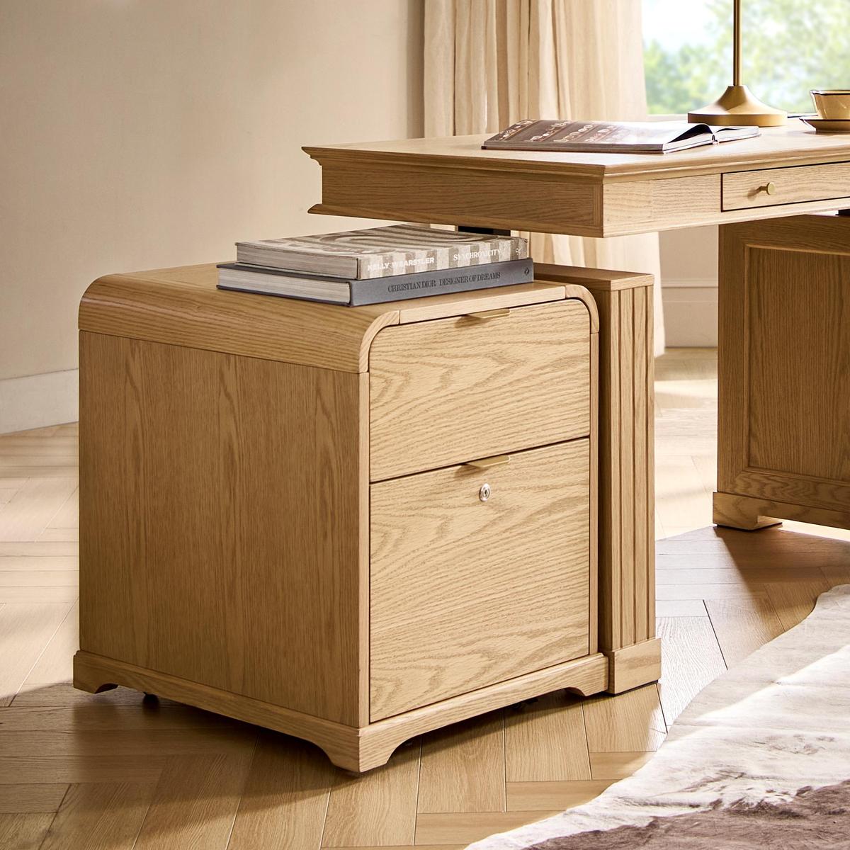 Baggio Modern 2-Drawer Filing Cabinet with Charging