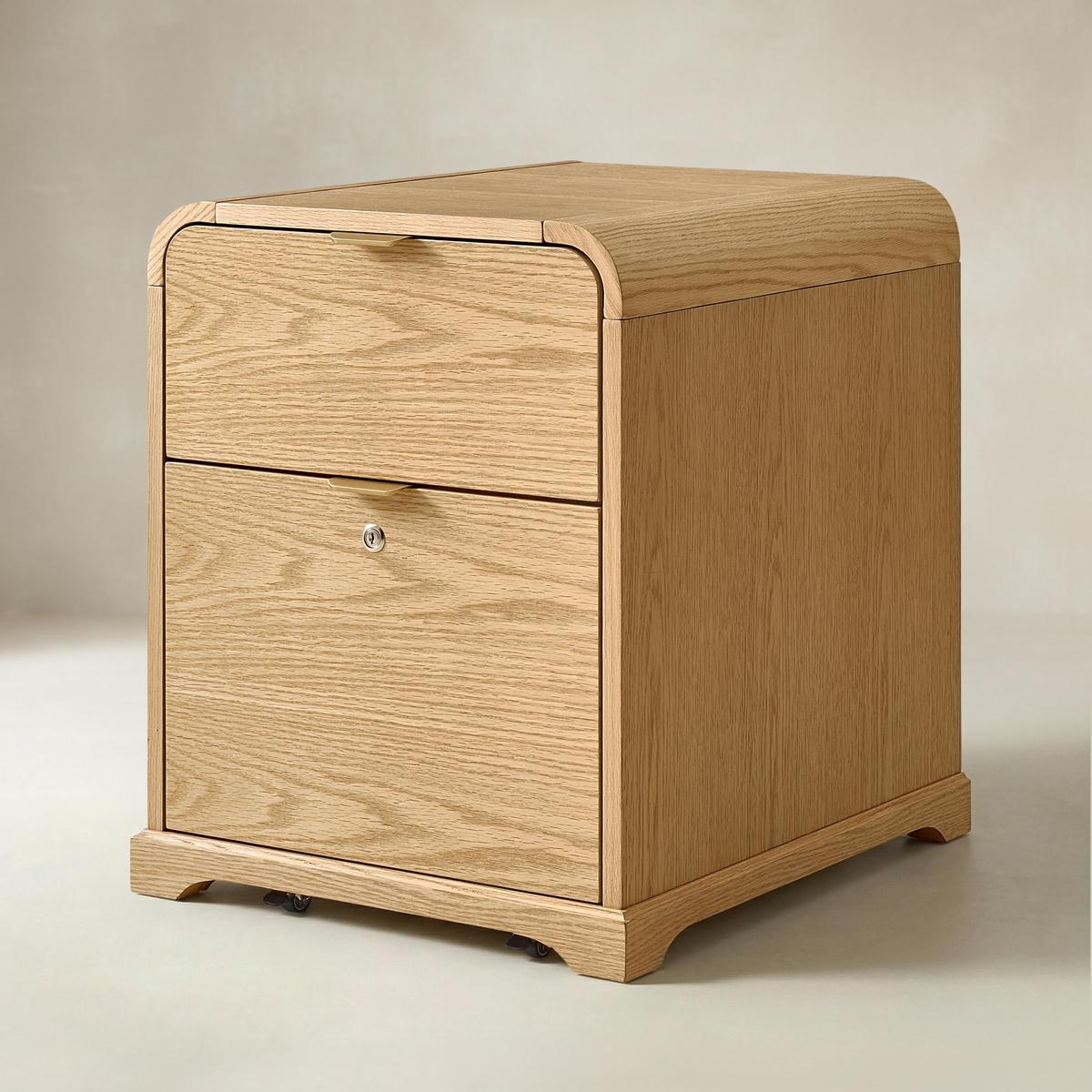 Baggio Modern 2-Drawer Filing Cabinet with Charging