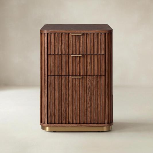 Mason Modern Fluted 3-Drawer Filing Cabinet