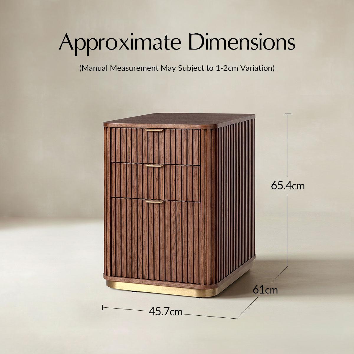 Mason Modern Fluted 3-Drawer Filing Cabinet