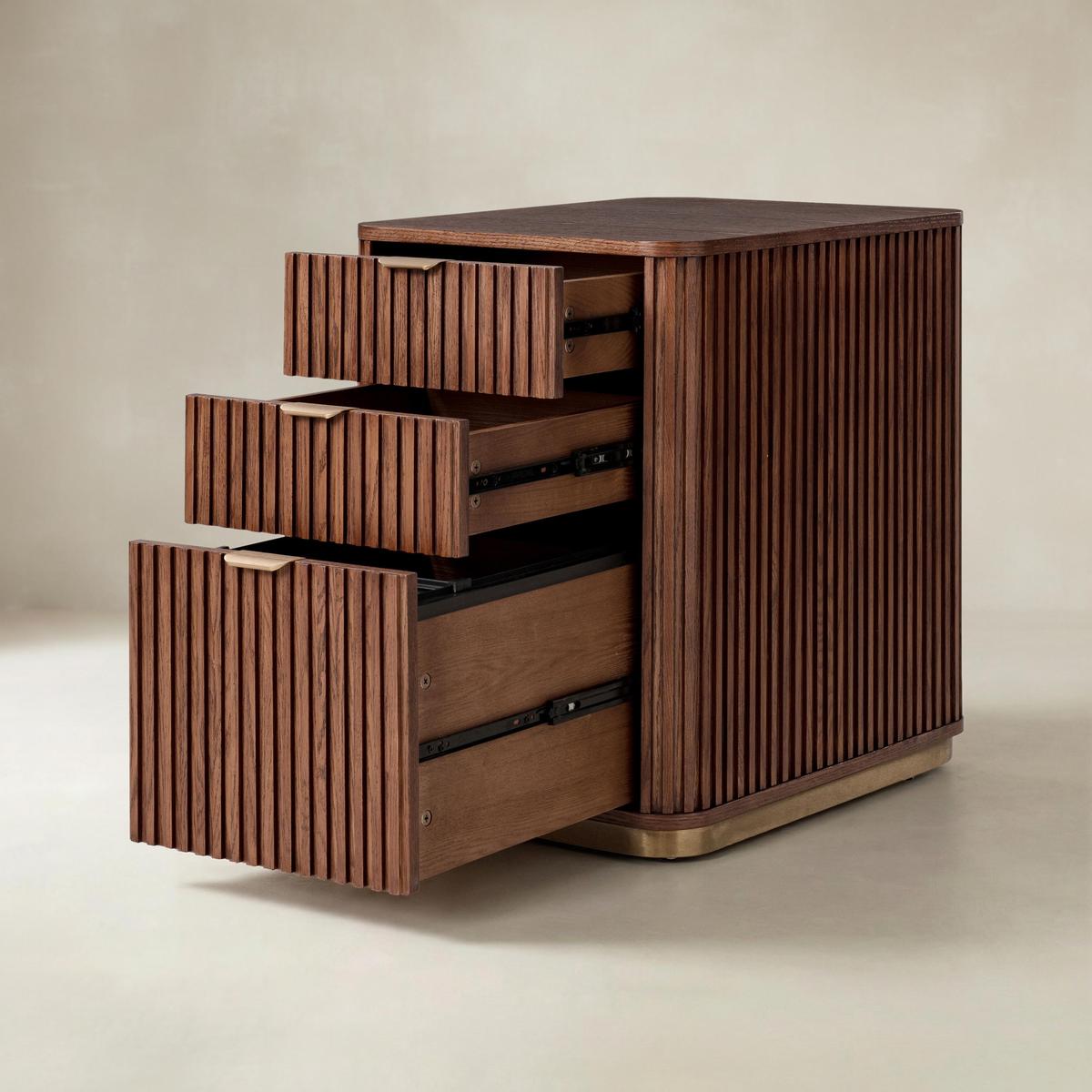 Mason Modern Fluted 3-Drawer Filing Cabinet