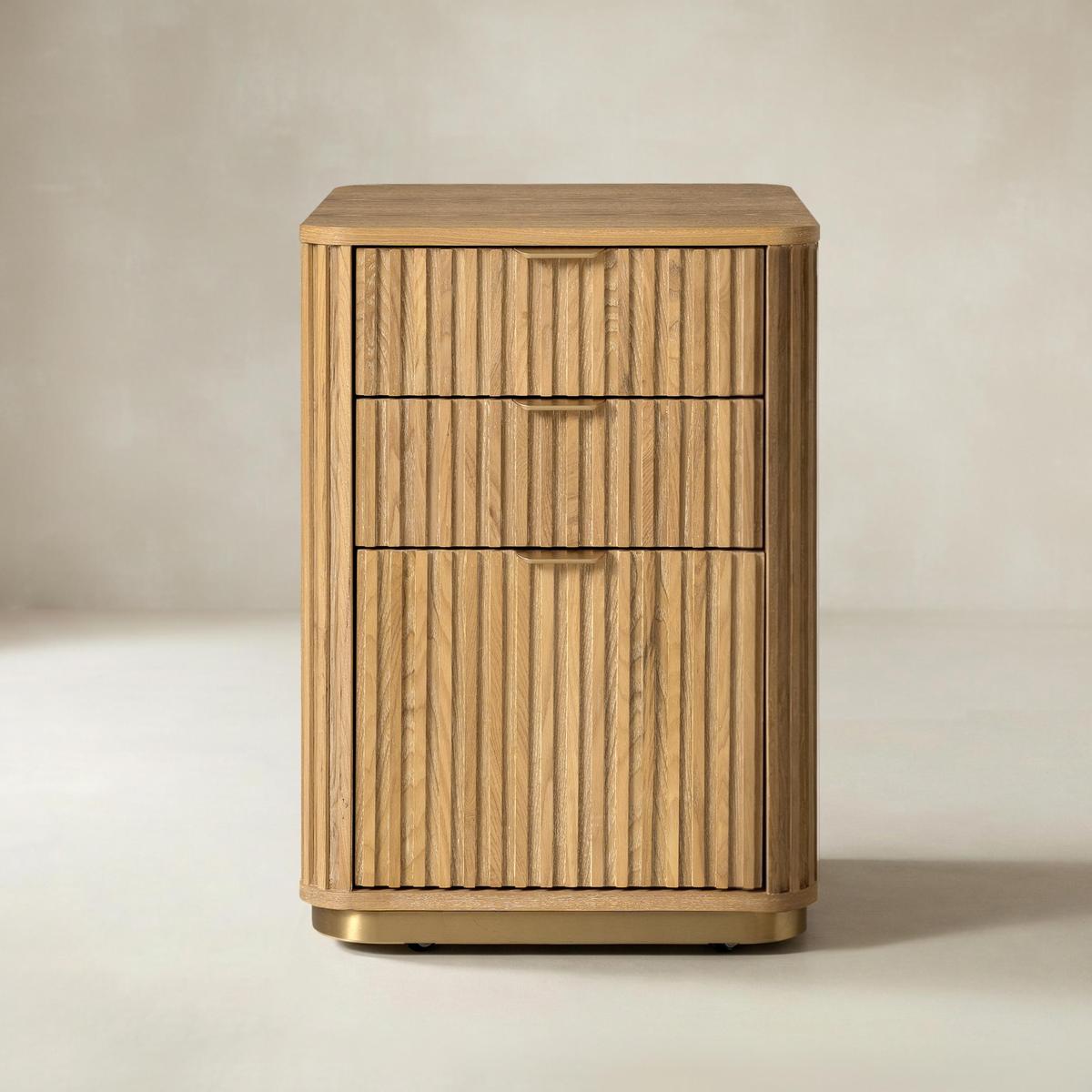 Mason Modern Fluted 3-Drawer Filing Cabinet