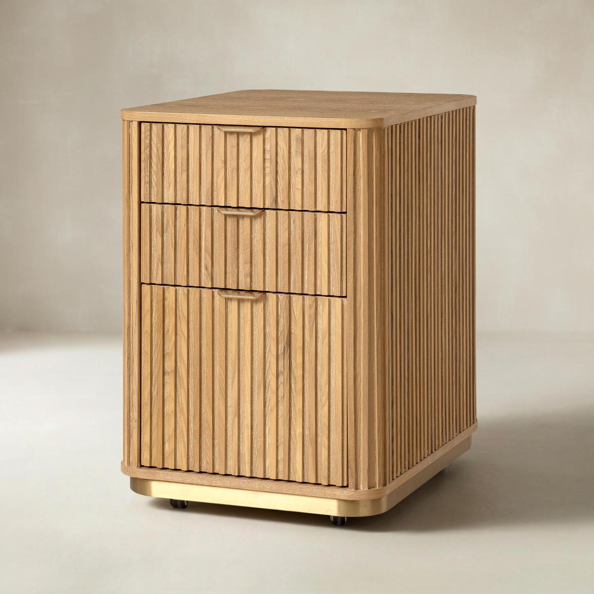 Mason Modern Fluted 3-Drawer Filing Cabinet
