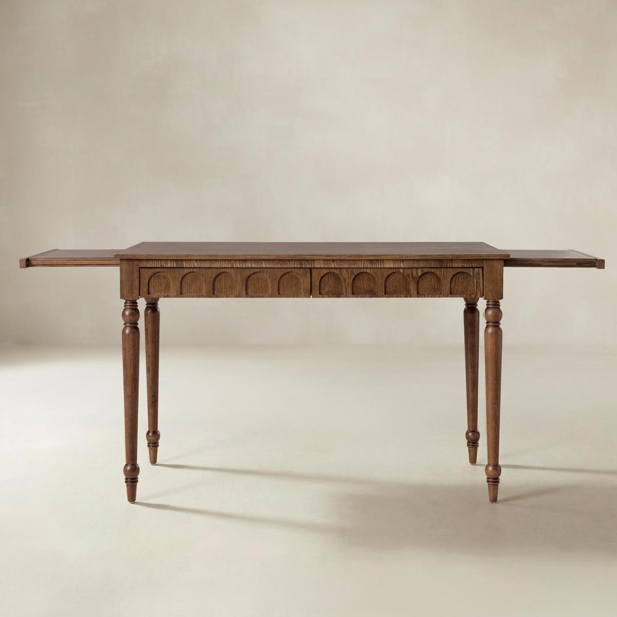 Theo Farmhouse 2-Drawer Office Desk with Charging & Tray