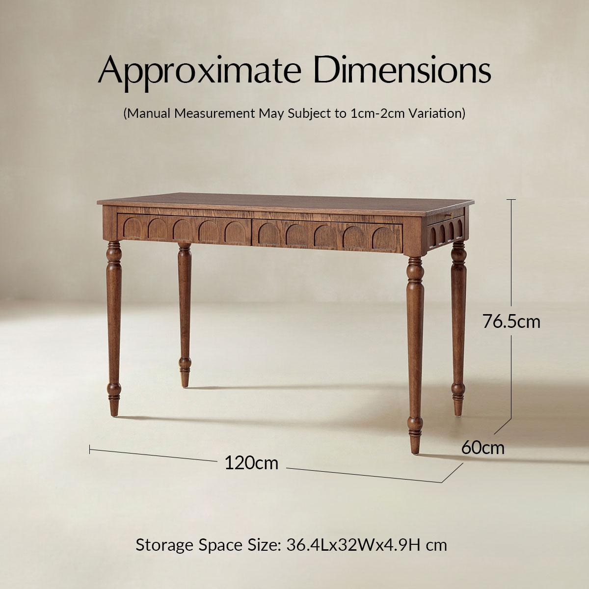 Theo Farmhouse 2-Drawer Office Desk with Charging & Tray
