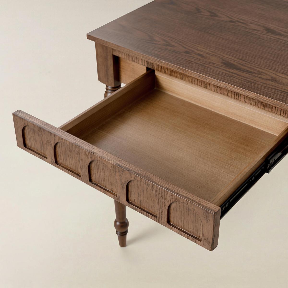 Theo Farmhouse 2-Drawer Office Desk with Charging & Tray