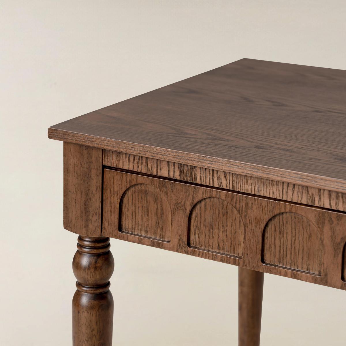 Theo Farmhouse 2-Drawer Office Desk with Charging & Tray