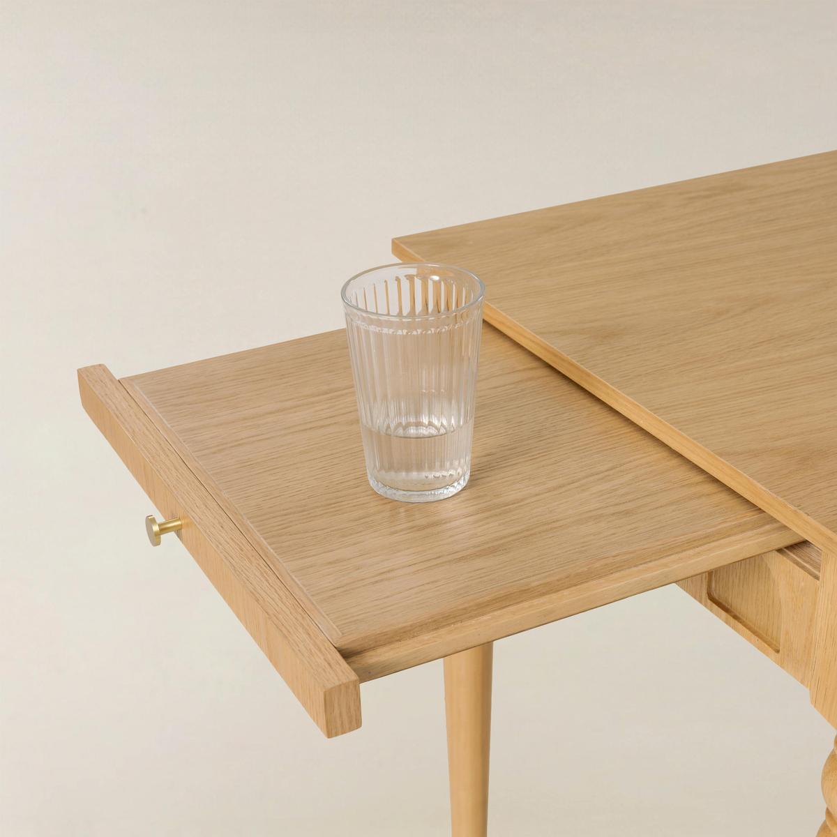 Theo Farmhouse 2-Drawer Office Desk with Charging & Tray